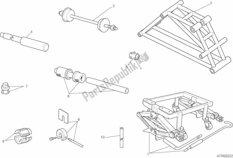 Toutes les pièces pour le Outils De Service D'atelier, Châssis du Ducati Monster 821 Dark 2017